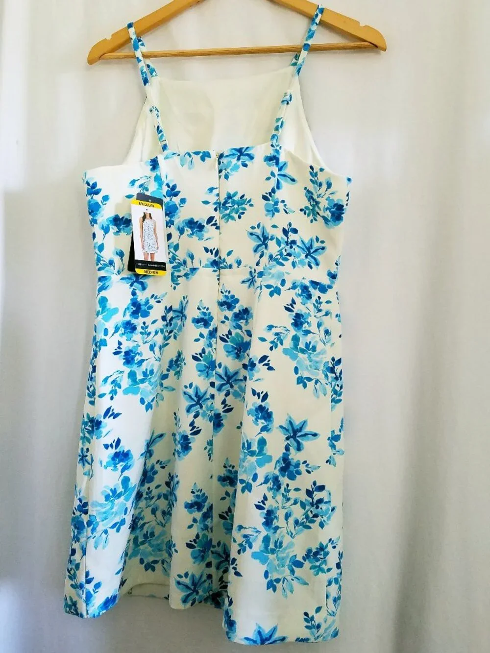 French Connection Cream Blue Floral Mini Party Dress Women's Medium NWT